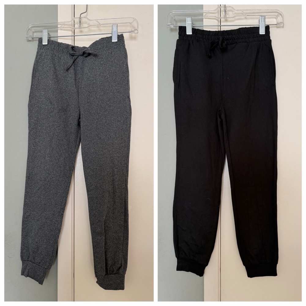 Girls Cozy Jogger Pants - Black and Gray